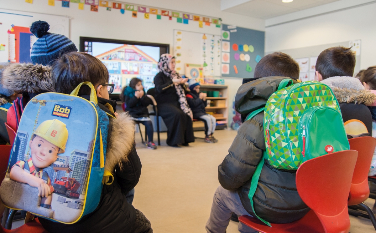 Kinderen op een islamitische basisschool